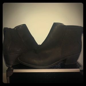 small heeled black boots